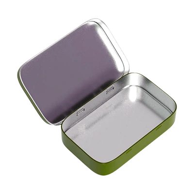 custom tin box with hinged lid