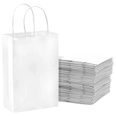 Printed White paper bags